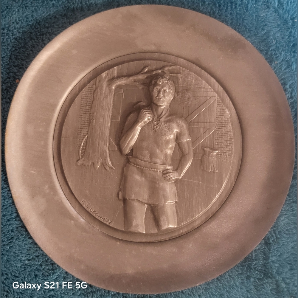 Vintage Collectible Pewter Plate